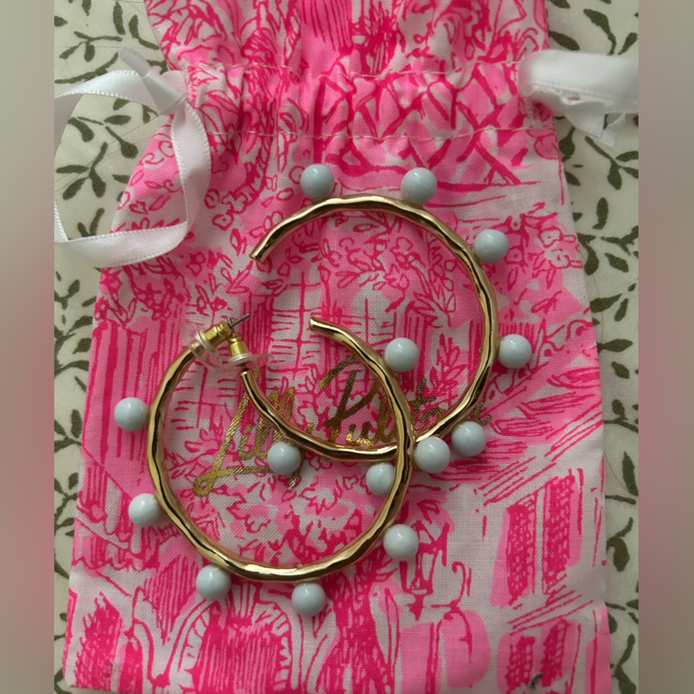 Lilly Pulitzer Wave In Sea Hoop Earrings